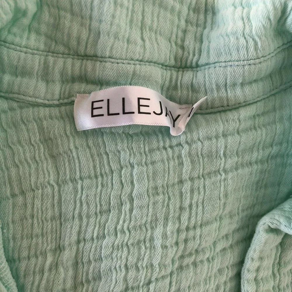 ELLEJAY Blake Blouse Mint Green Cotton Relaxed Fit XS NWT $138